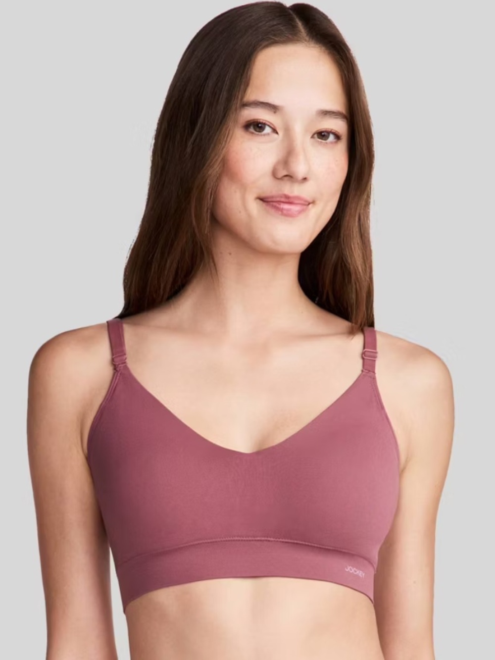 JOCKEY GENERATION • MAUVE BACK SMOOTHING PLUNGE BRALETTE - MEDIUM